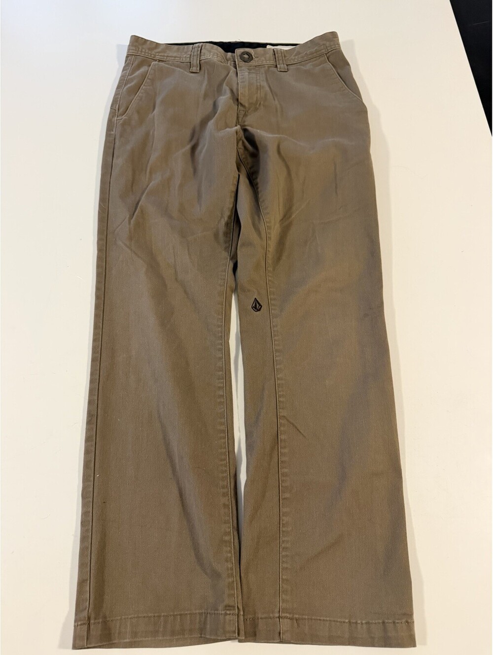 Volcom Men’s Chino Pants Size 30 Brown Straight Leg Skate Casual 28” Inseam